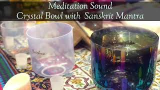 Crystal bowl with Sanskrit Mantra