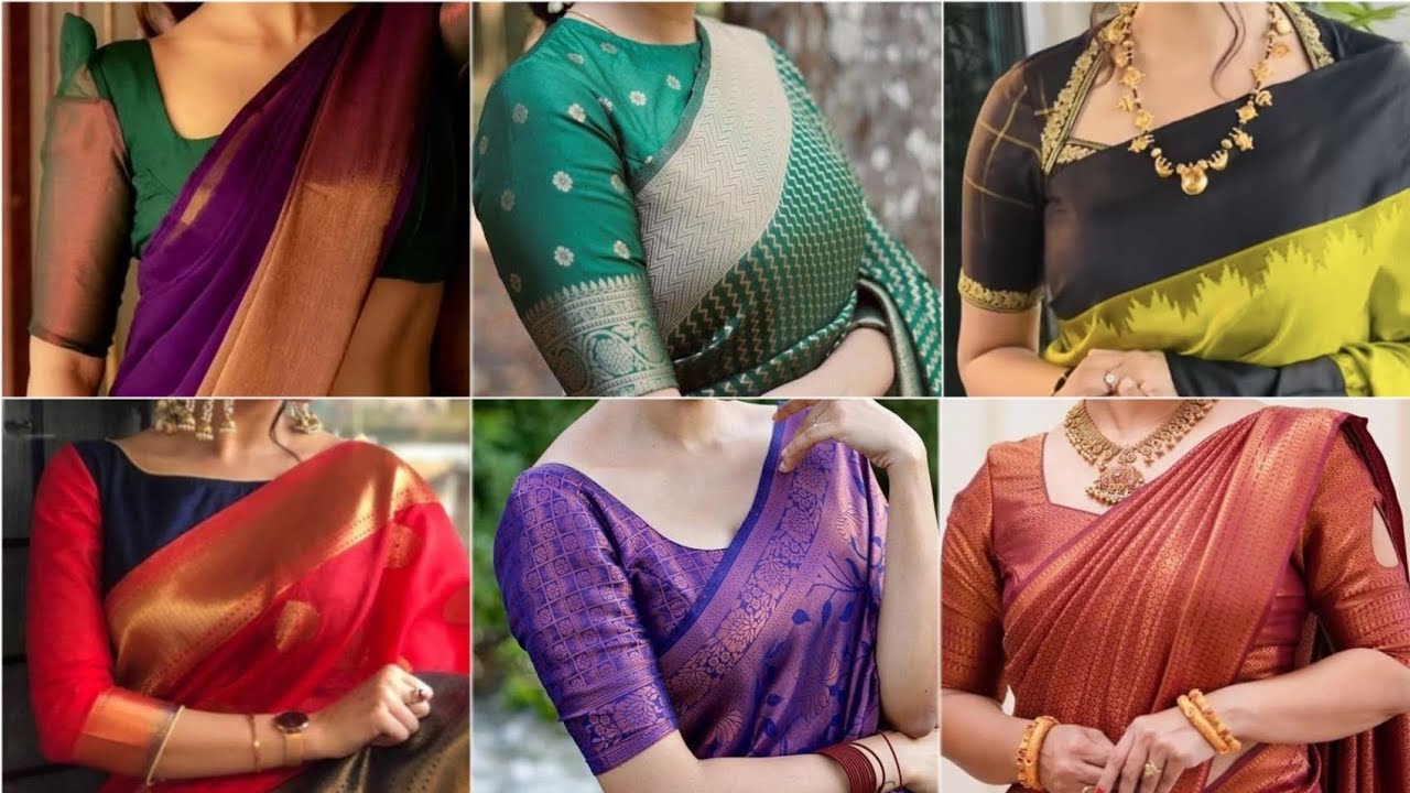 Silk Sarees Blouse Design/New Trending Silk Saree Blouse Design/Silk ...