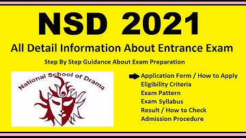 NSD 2021 - Notification, Dates, Application, Eligibility, Admit Card, Pattern, Syllabus, Result