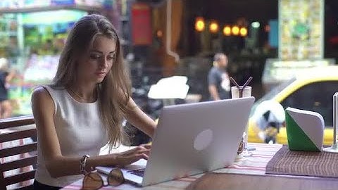 Checking Emails At Cafe Stock Video