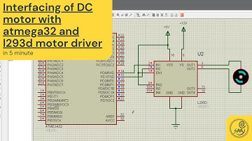 DC motor control with Atmega32 using L293D Motor Driver | Proteus Simulation | motor control