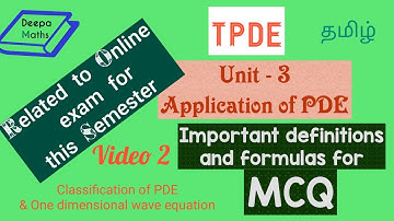 MCQ - TPDE - Important definitions and formulas in  Application of PDE
