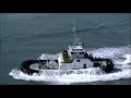 Tugboat almost capsizes  indirect towing goes wrong