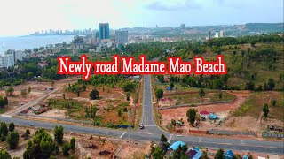 Newly-build road of Madame Mao beach Sihanoukville 2021