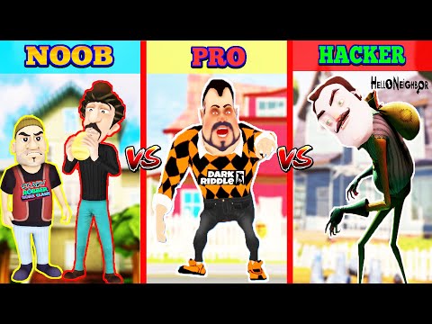 EN KOMİK KÖTÜ ADAM KAPIŞMASI 😂 Hello Neighbor vs Dark Riddle vs Scary Robber Challenge