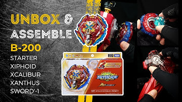 Unboxing B-200 Xiphoid Xcalibur Xanthus & Sword Launcher Assemble Takara Tomy Beyblade Burst BU/DB