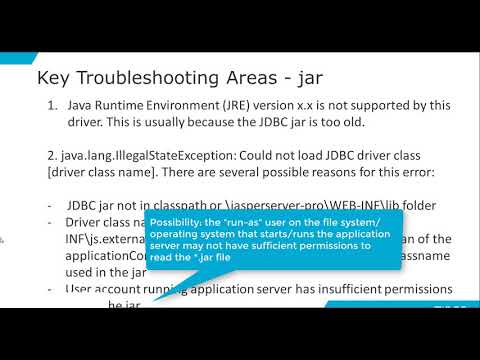 TIBCO Jaspersoft: Troubleshooting database driven external authentication for JasperReports Server