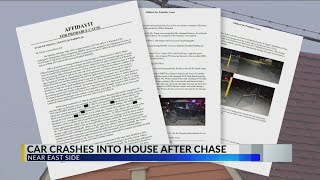 Man arrested after fleeing from police, crashing into home with family inside