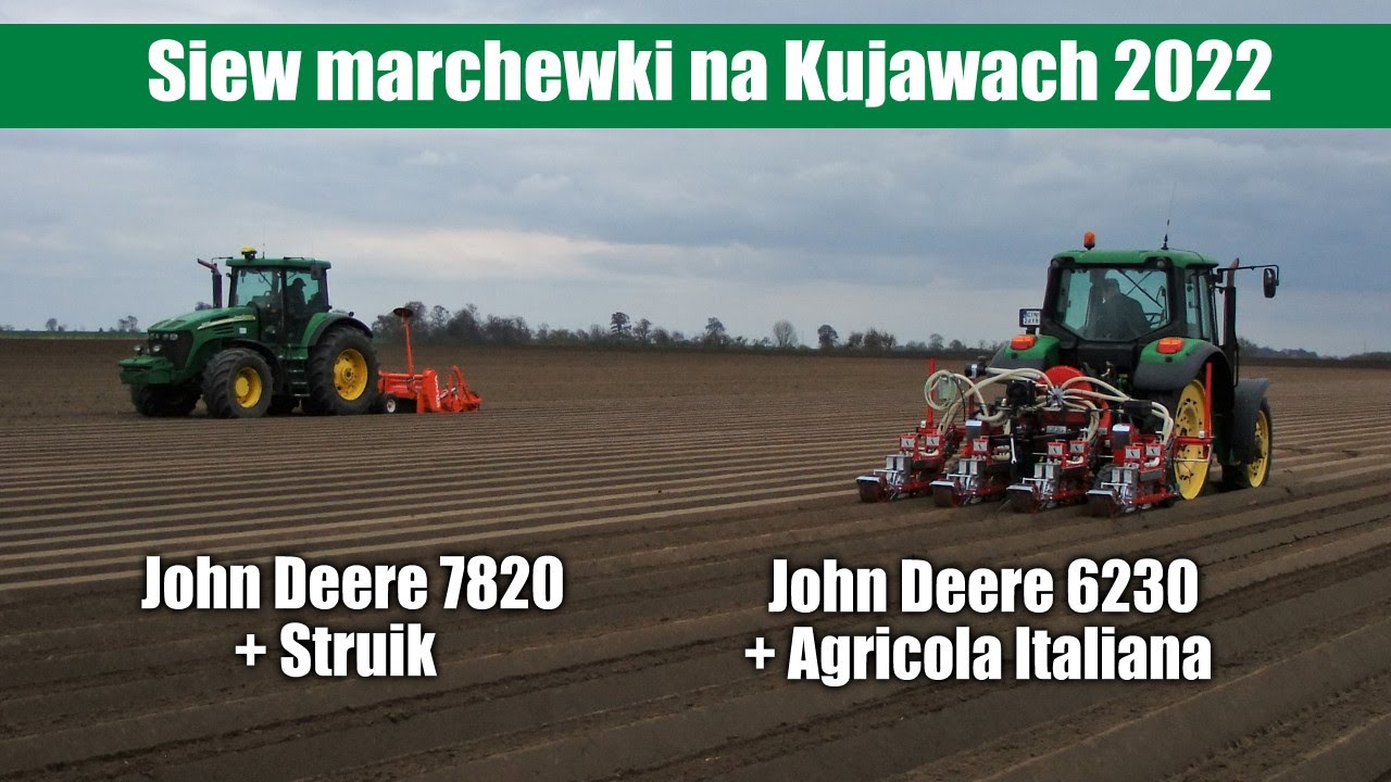 maxresdefault Siew marchewki na Kujawach – w polu John Deere 7820 + Struik, John Deere 6230 + Agricola Italiana (VIDEO)