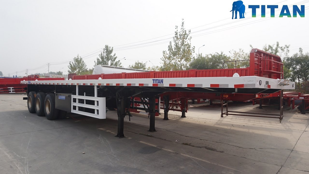 Flatbed truck trailer - China tri axle 40ft container platform flatbed