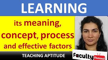 Learning &  Factors Affecting Learning
