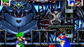 Mama Luigime Vs Super Marioshinryoga And Sonicclaymizer Mugen Battle