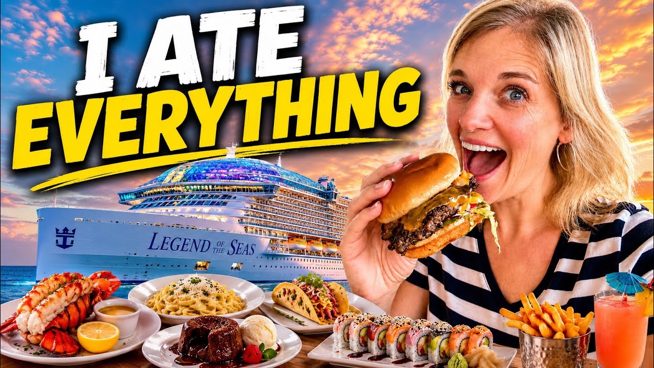 I Ate at EVERY Free Restaurant on Legend of the Seas in ONE DAY! 🤯🍔🌮🍕