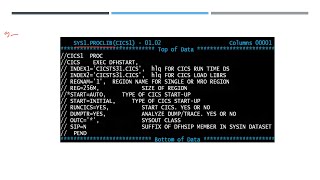 EXAMPLE OF DFH START IN CICS|| STARTING OF CICS||CUSTOMER INFORMATION CONTROL SYSTEM||MAINFRAME