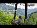 SOLO OVERNIGHT CAMPING IN THE JUNGLE – RELAXING IN THE TENT WITH THE SATISFYING SOUND OF NATURE–ASMR