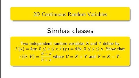 #correlationcoefficient, || Correlation coefficient between 2 D Random variables X and Y problem 5
