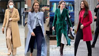 Unique And Beautiful Princess Kate Middleton outfit style Long Coats Dress For