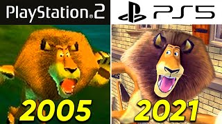 Evolution of MADAGASCAR PlayStation Games (2005-2021)