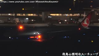[FDR-AX60 night scene] Turkish Airlines 787-9 TC-LLE landing @ Haneda RWY34L [October 16, 2020]