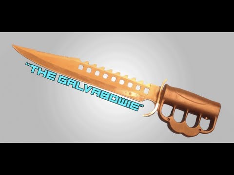 "GalvaBowie"  Bowie Knife and Galvaknuckles Combo!