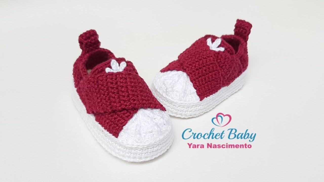 Tênis de Crochê - Tamanho 09 Crochet Baby Yara Nascimento - YouTube