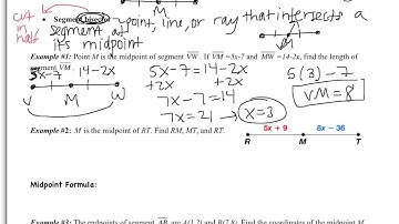 1.3 Use Midpoint and Distance Formulas