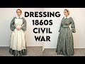 GETTING DRESSED IN THE 1860s - Civil War GRWM: Work / Field Nurse Dress with Apron