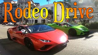 Walk Rodeo Drive in Beverly Hills see tourists shopping and Hollywood hot cars cruising the strip.