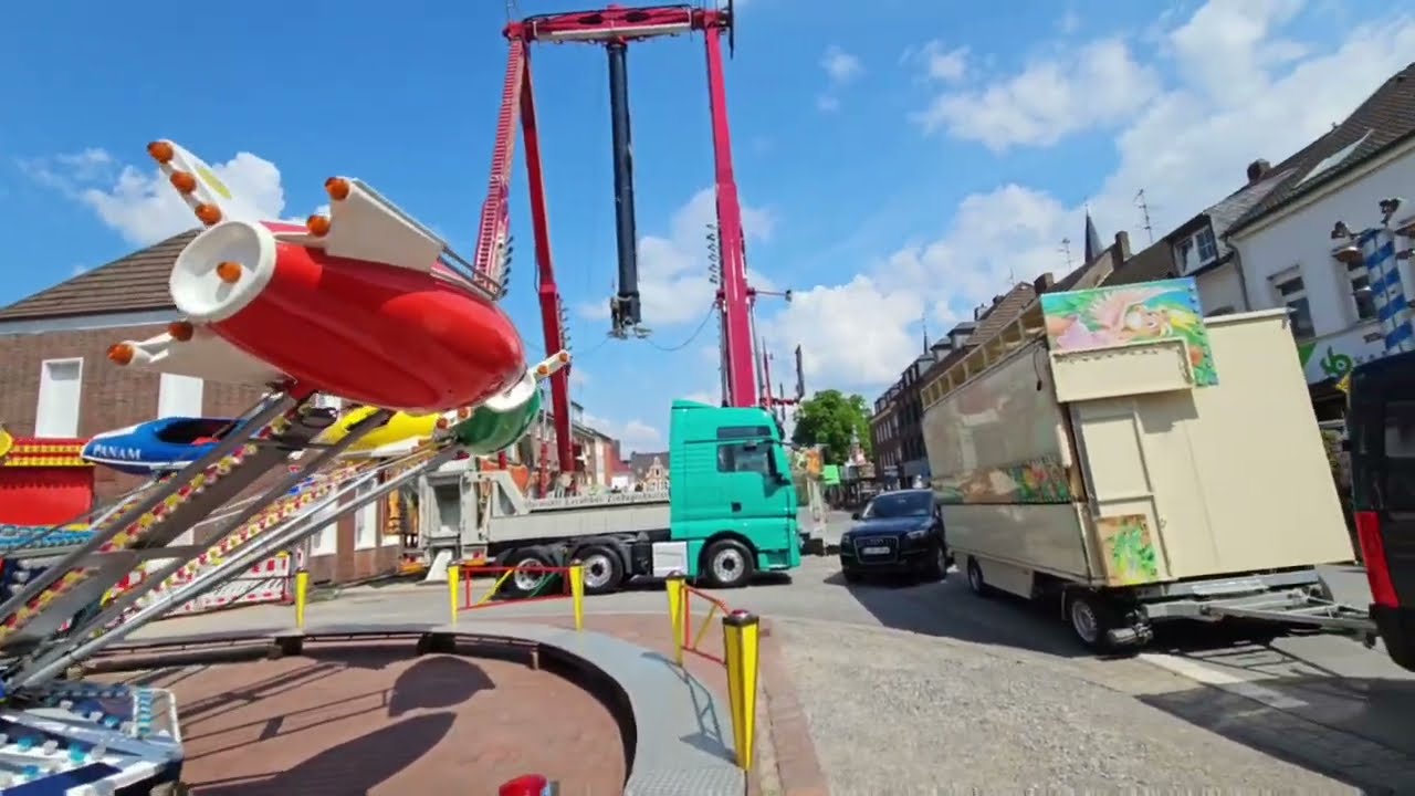 aufbau Kirmes / Opbouw Kermis Kevelaer 2024