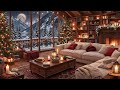 Winter Jazz Cabin Retreat ⛄ Relaxing Snowfall, Warm Fireplace Sounds & Calm Jazz for Sleep, Relax