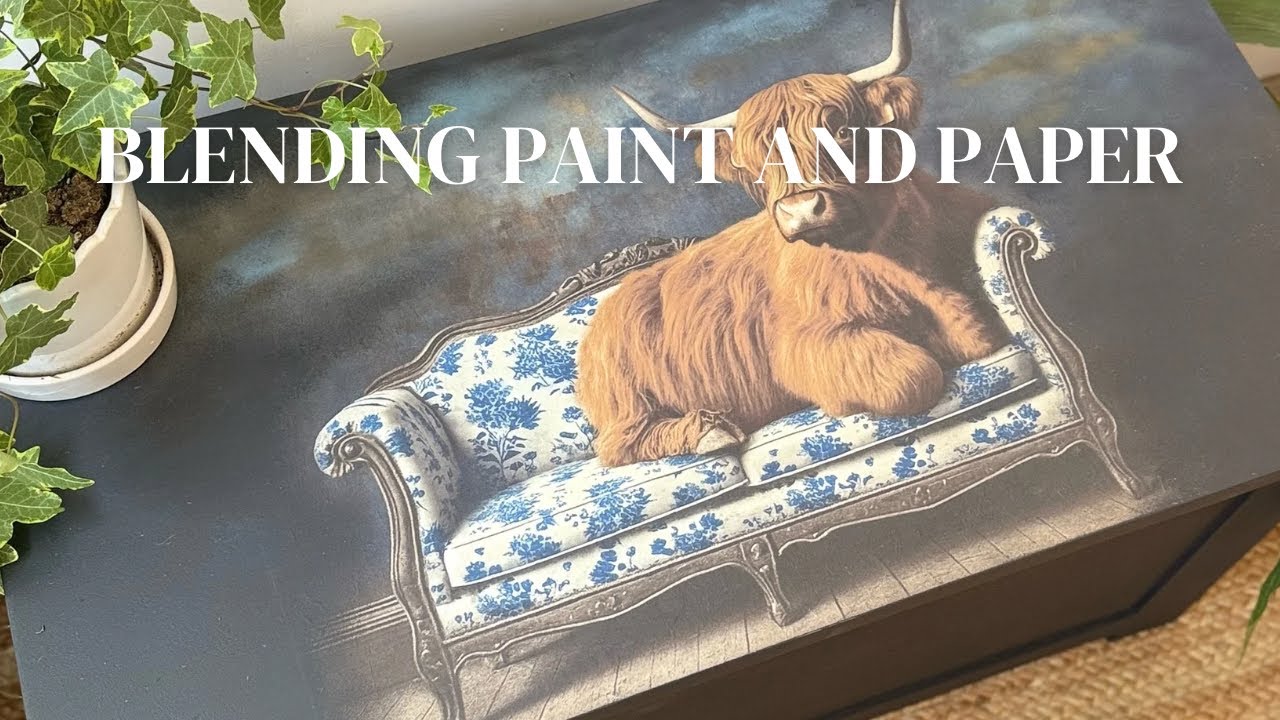 How to blend decoupage paper and paint on furniture