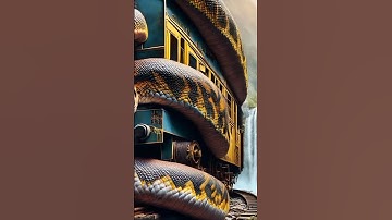 A Large Snake is Wrapped Around An Old Train in a Valley in the Middle of the Amazon Jungle #shorts