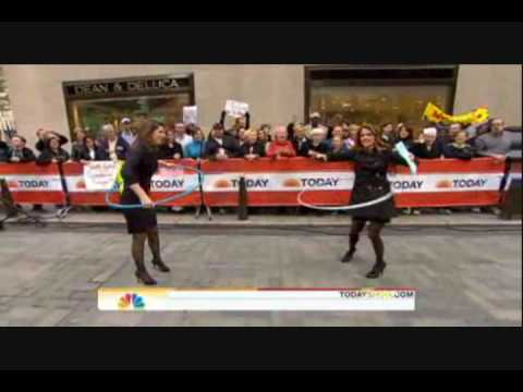 Natalie Morales and Erin Burnett doing HULA HOOP!!!