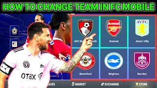 how to change team in fc mobile ll how to change team logo in fc mobile