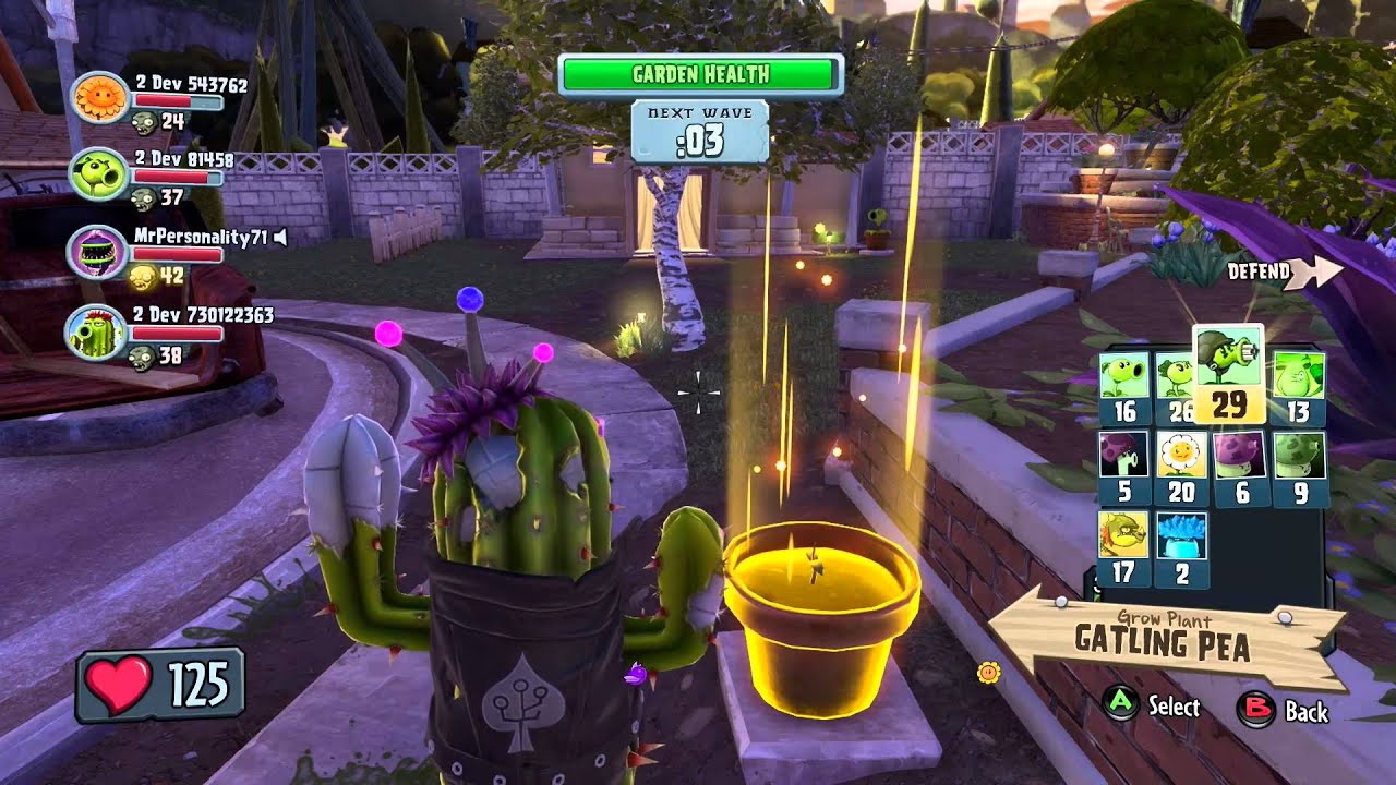 Plants Vs Zombies Garden Warfare 4 Player Co Op Gameplay With