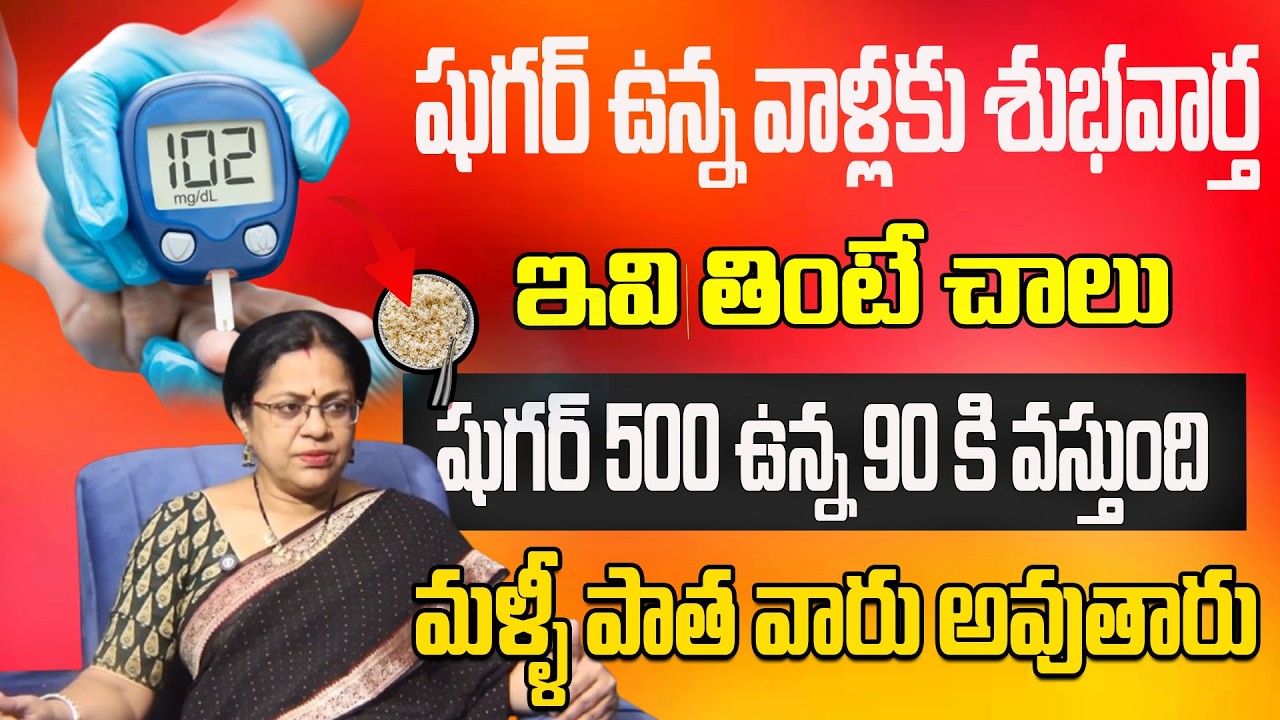 షుగర్ ఉన్నవాళ్లకు శుభవార్త ఇవి తింటే చాలు షుగర్ 500 ఉన్న 90 కి వస్తుంది||DR VELLANKI JANAKI DAIbETES