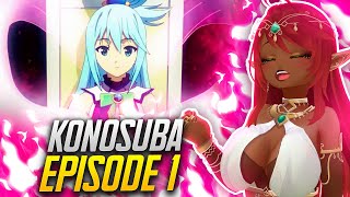 HE DIED LIKE THAT?! SHE'S A GOD?! | Konosuba Episode 1 Reaction