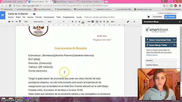 Tutorial MailMerge en Google Drive, Cynthia Weeks