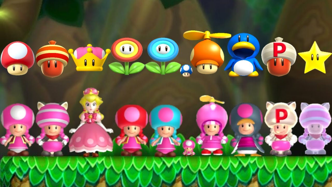 New Super Mario Bros. U Deluxe - All Peachette Power-Ups - YouTube