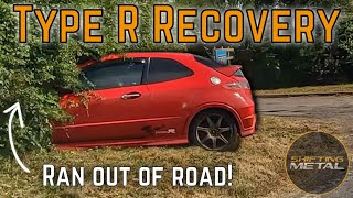 Recovering Jordan's FN2 Type R from a hedge - Running out of Road (and talent?)