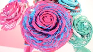 Como hacer una rosa de tela de dos colores // Fabric Flowers Roses // Dia de las madres - Loveluzlop