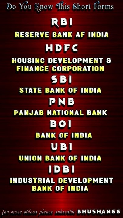 full-form-of-bank-s-rbi-sbi-hdfc-pnb-boi-ubi-idbi-by-bhushan66-youtube