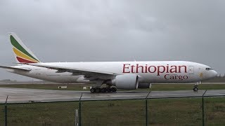 [WATERSPRAY] Ethiopian Cargo 777F - Takeoff at Liège Airport