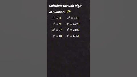Unit Digit of powers of 3 || Simple math-4 #shorts