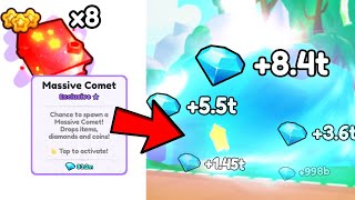 💎🥳 I GOT MAX *HUGE COMETS* ENCHANTS & EARNED __ DIAMONDS in Pet Simulator 99!