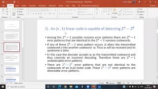 Error detecting and correcting capabilities of Linear Block code-Part 1