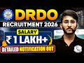 DRDO Recruitment 2026🔥 | Total Vacancy, Salary & Eligibility | Detailed Notification Out