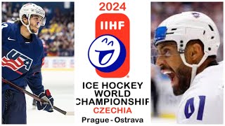NHL 24 USA vs France (PS4) 2024 Ice Hockey World Championship Czechia