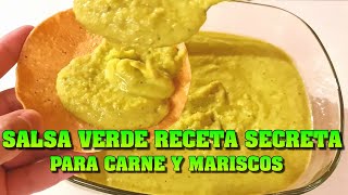 SALSA VERDE Receta secreta de taqueros y Restaurantes Salsa para carne y mariscos Pocos Ingredientes