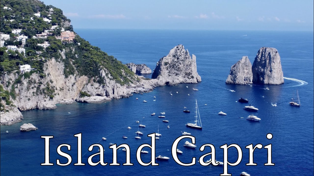 Island Capri, Italy - by drone [4K]. 